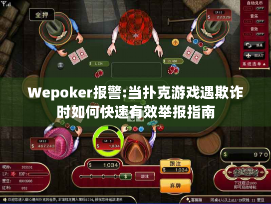 Wepoker报警:当扑克游戏遇欺诈时如何快速有效举报指南 Wepoker报警:当扑克游戏遇欺诈时如何快速有效举报指南