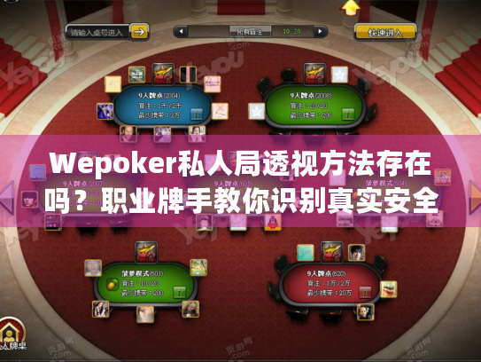 Wepoker私人局透视方法存在吗？职业牌手教你识别真实安全策略