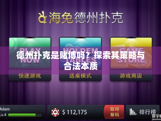 德州扑克是赌博吗？探索其策略与合法本质