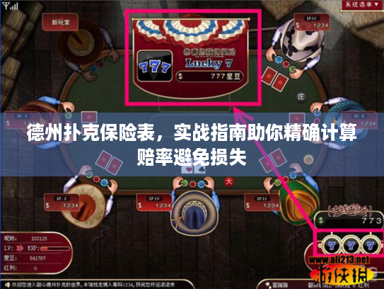 德州扑克保险表，实战指南助你精确计算赔率避免损失