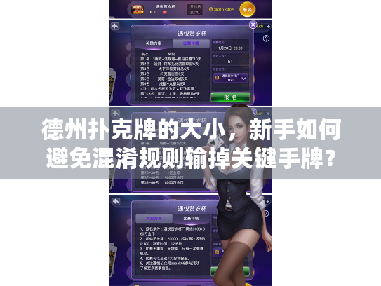 德州扑克牌的大小，新手如何避免混淆规则输掉关键手牌？