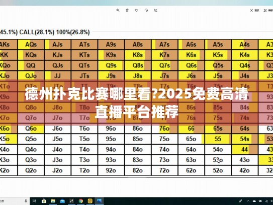 德州扑克比赛哪里看?2025免费高清直播平台推荐