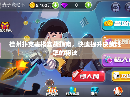 德州扑克表格实战指南，快速提升决策胜率的秘诀