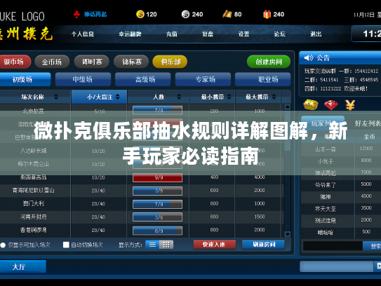 微扑克俱乐部抽水规则详解图解，新手玩家必读指南