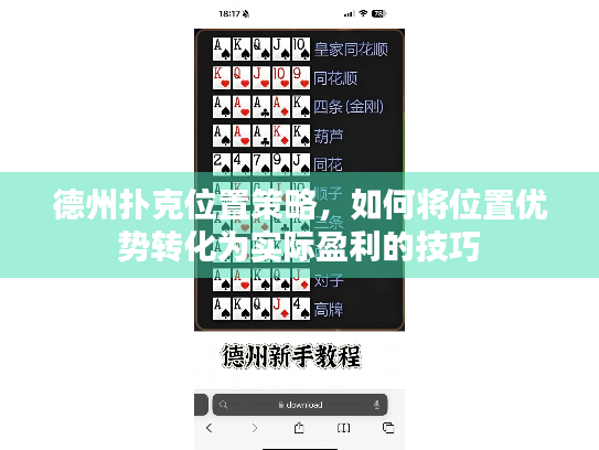 德州扑克位置策略，如何将位置优势转化为实际盈利的技巧