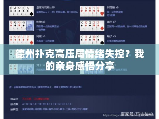 德州扑克高压局情绪失控？我的亲身感悟分享